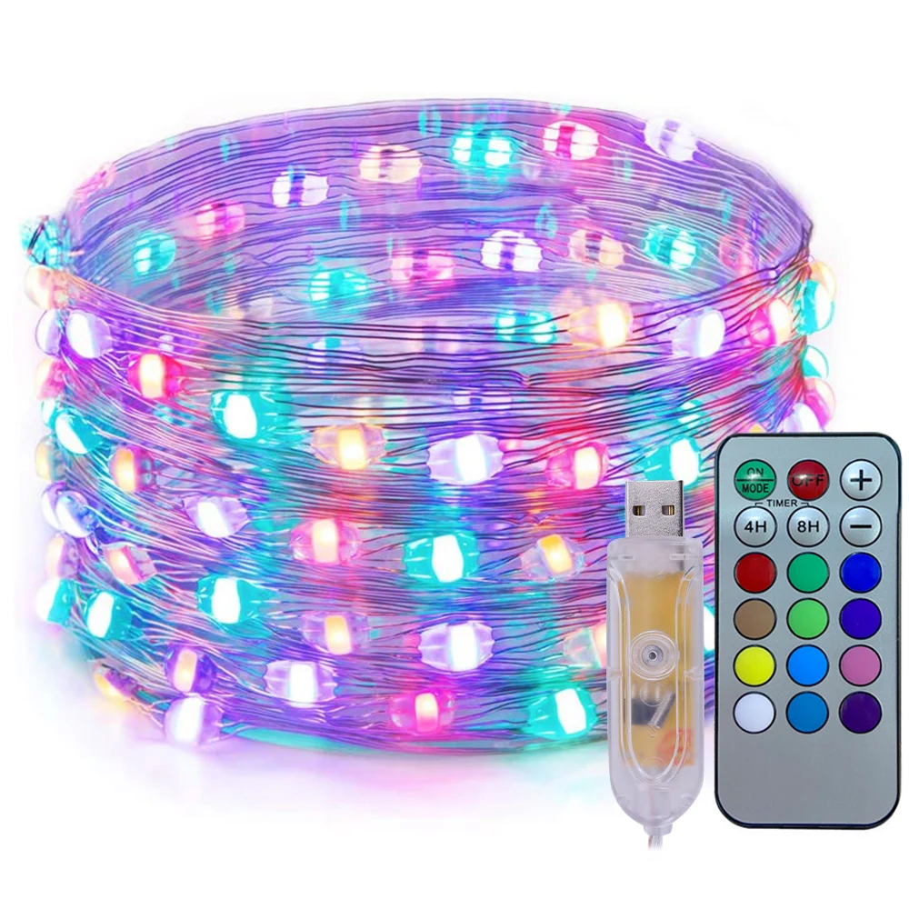 

Remote Control 10M Copper Wire LED String Light Holiday lighting Fairy light String Home Garland For Christmas Wedding Party D30