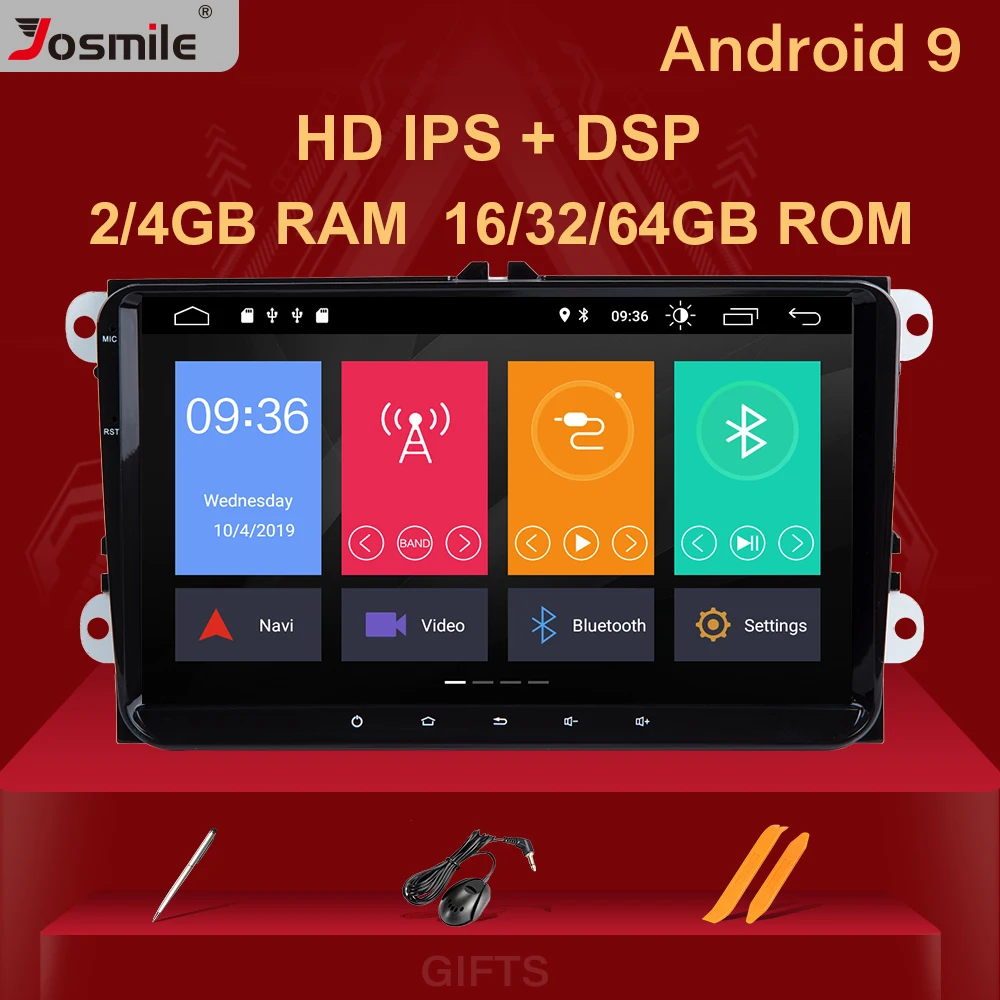 Автомагнитола с IPS экраном Android 9 0 GPS без DVD плеера для koda/Octavia/Seat/CC/PASSAT Golf 5 Volkswagen RAM 2
