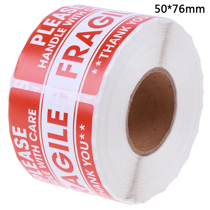 1000Pcs/Roll Warning Sticker 51mm x 76mm or Warning Label Sticker Fragile Shipping Mailing Handle With Care Stickers 