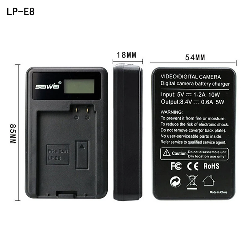 SEIWEI LP-E8 LPE8 USB камера зарядное устройство с ЖК-экраном один двойной вилки для Canon EOS 550D 600D 650D 700D Kiss X4 X5 X6i