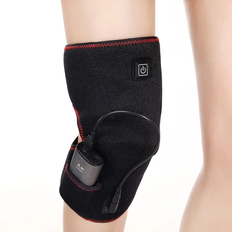 USB Подогрев Больное колено бандаж термотерапия грелка наколенник протектор для облегчающая артрит восстановление с 3 режимами нагрева черный