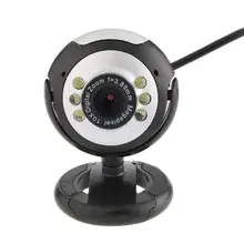 Cámara Web HD USB 12.0MP, 6 luces LED de noche, cámara Web ajustable con micrófono para cámara Web integrada para PC y portátil