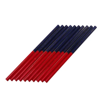 

10pcs Blue And Red Lead Carpenter Pencils For DIY Builders Joiners Woodworking Thick Round Mark Pencil Office Stationery
