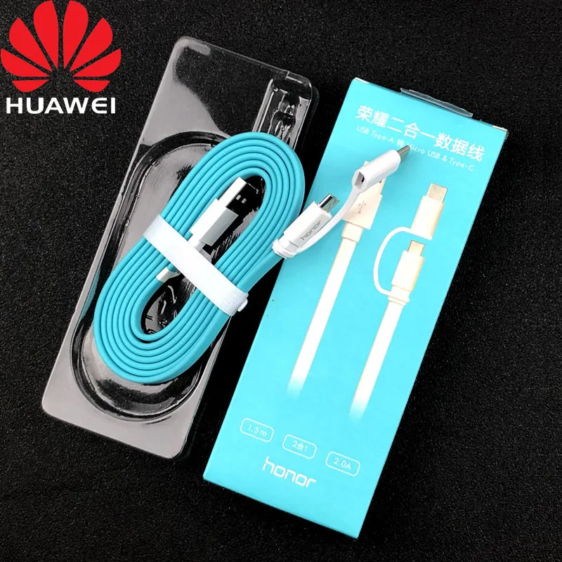 Huawei 2в1 150 см зарядный кабель, Usb Micro-type C кабель для передачи данных для P10 P20 mate 10 20 lite Honor 8x P Smart Nova 4 5T 6