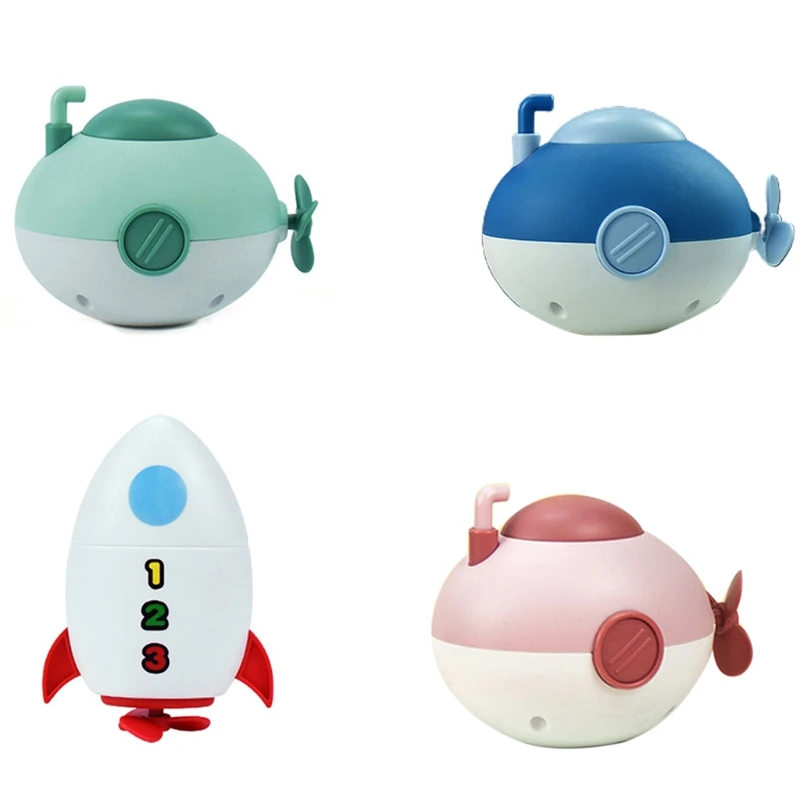 Bathroom Bath Shower Baby Clockwork Swimming Children Play Water Cute Little Submarine Rocket Bathing Bathtub Toys For Kid 1