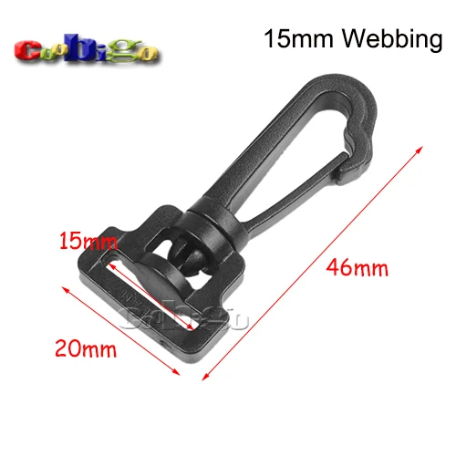 15mm Webbing 10 шт 8 Размер выбор Пластиковые Поворотные застежки крючки пряжки аппаратные средства наружные лямки рюкзака сетка ремень сумка Запчасти Аксессуары - Цвет: 15mm Webbing