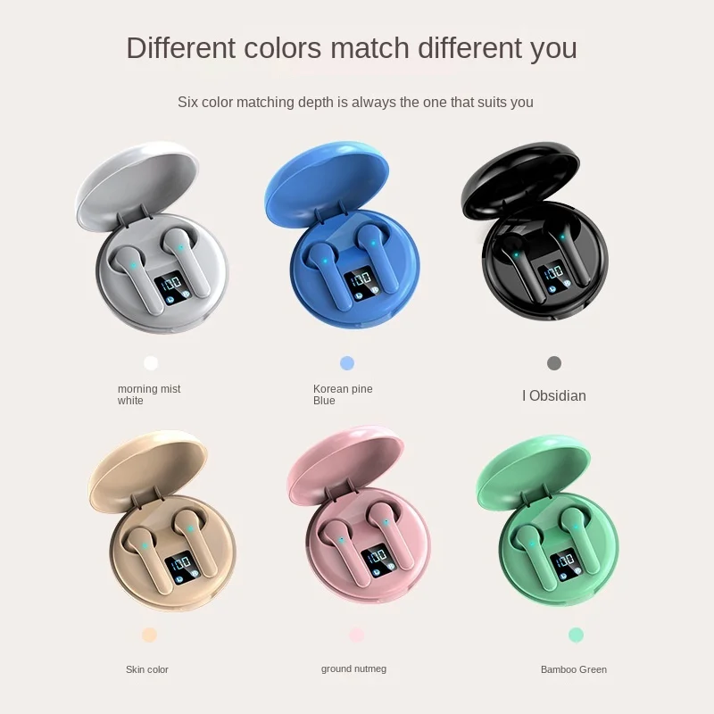 Fashion trend cross border TWS true wireless bluetooth headset explosion call noise reduction waterproof creative headset