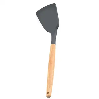 

Durable Silicone Kitchen Cooking Utensil Kitchen Ware Heat-resistant Kitchen Tool with Wooden Handle Spatula