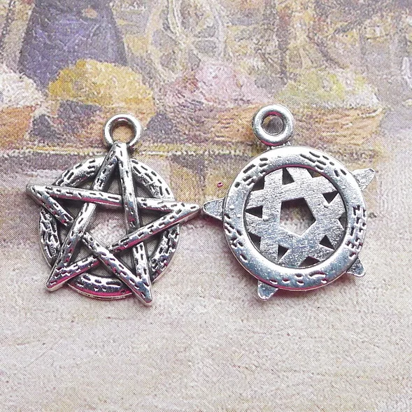 

15pcs/lot 18*20mm Antique Silver Color Star Of David Charms Pendant For DIY Necklace Jewelry Making Accessory