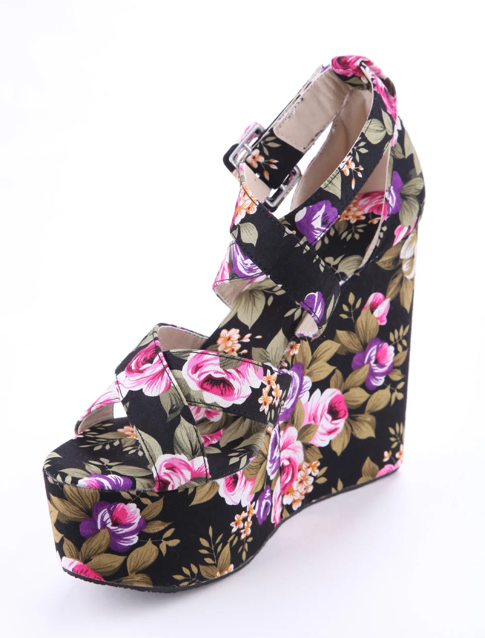 Wedge Sandals Floral 13cm High Heels Platform Summer Shoes Woman Flower Sandals Ankle Strap Ladies Shoes Women Footwear