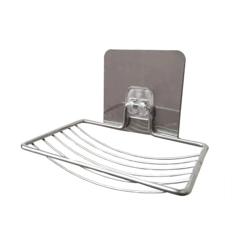 Stainless Steel Soap Rack Bathroom Storage Dish Wall Container Holder Powerful Adhesive No Drilling | Обустройство дома