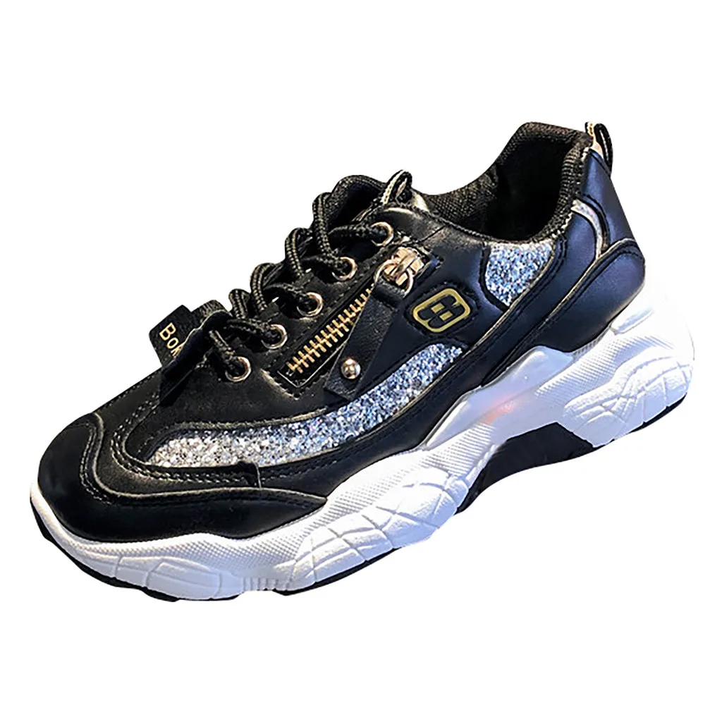 Модные женские кроссовки на толстой подошве; модная женская обувь на платформе; обувь из вулканизированной кожи; женские кроссовки для отдыха; обувь для папы;#3 - Цвет: Черный
