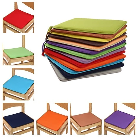 New Soft Comfort Seat Mat Solid Color 40cm*40cm Lumbar Pillow Office Chair Seat Cushion Bolster Buttocks Tie On Pad 7 Colors cushions for outdoor furniture