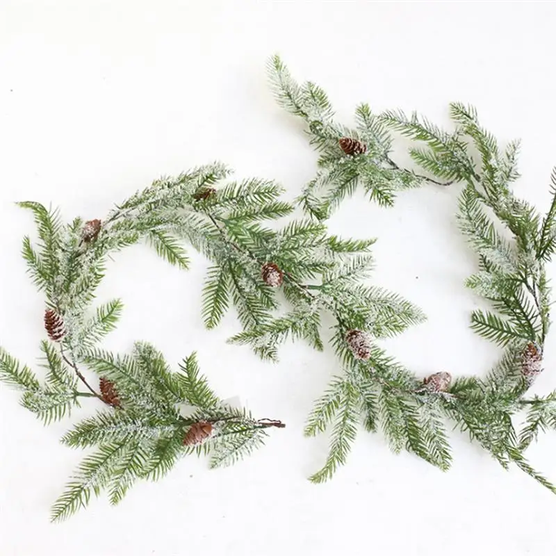Christmas Garland Decorative Lifelike Frosted Pine Garland Artificial Garland