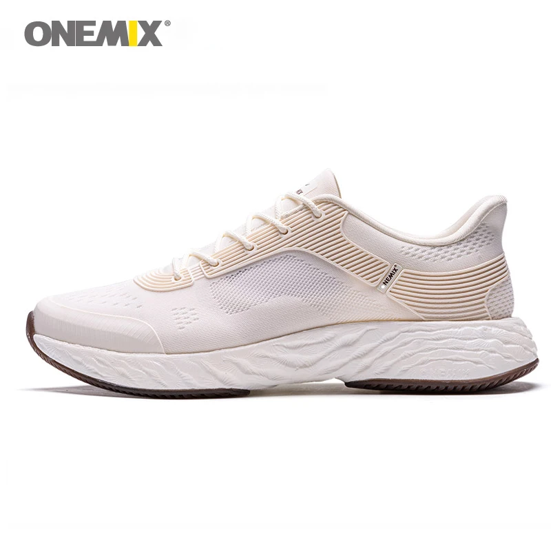ONEMIX Running Shoes for Men High-tech Sneakers White Shoes Light Breathable Mesh Casual Shoes Outdoor Men Walking Sneakers
