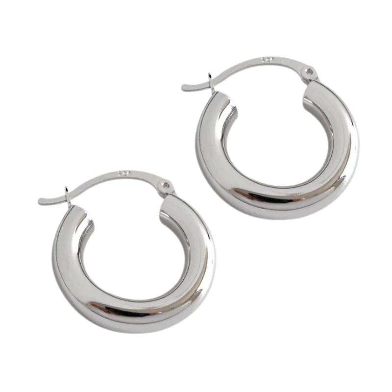 925 Sterling Silver Round Circle Women Hoop Earrings for Women Gold/Silver Color Earrings Jewelry Gifts