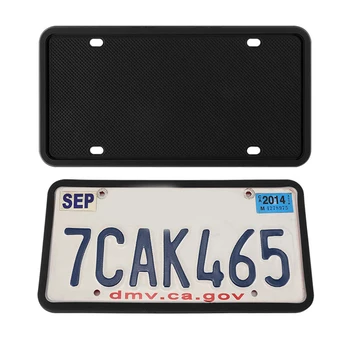 

2pcs US Car Exterior Tail License Plate Frame Drainage Hole Strong Flexibility Screw Silicone Licenses Plates