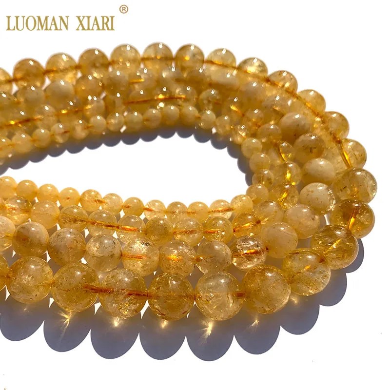 Mala Yellow Necklace Citrine round Balls Jewelry Rosary Asian 116 