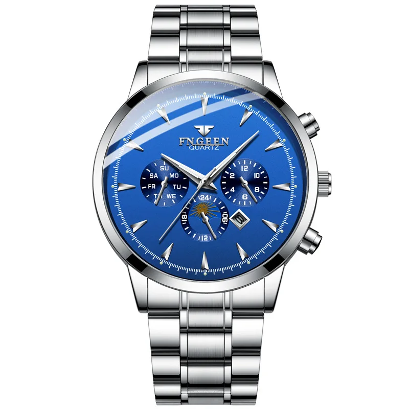 

Business Waterproof Swim Men's Mechanical Watches Male Students Clock Sports Quartz Men Watch Black Mens Watches with Calendar