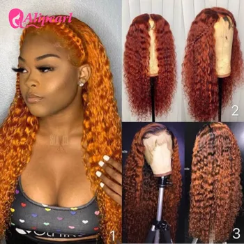 

#30 Colored Human Hair Wigs Deep Wave Lace Front Human Hair Wigs Pre Plucked Brazilian Ginger Color Wigs For Women AliPearl Hair
