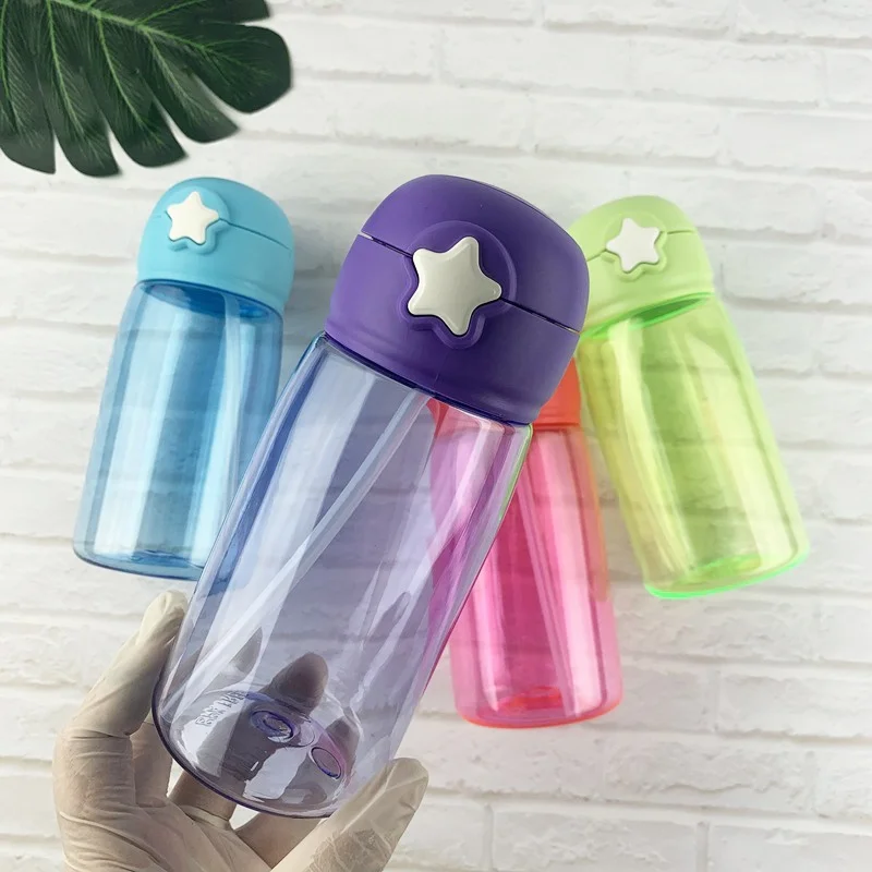 

480ml 4 Colors Baby Water Bottles Infant Newborn Cup Children Learn Feeding Straw Juice Drinking Bottle Free for Kids