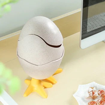 

Creative Egg Shell Shape Rubbish Bin Mini Garbage Storage Container Trash Can Desktop Wastepaper Basket (Green)