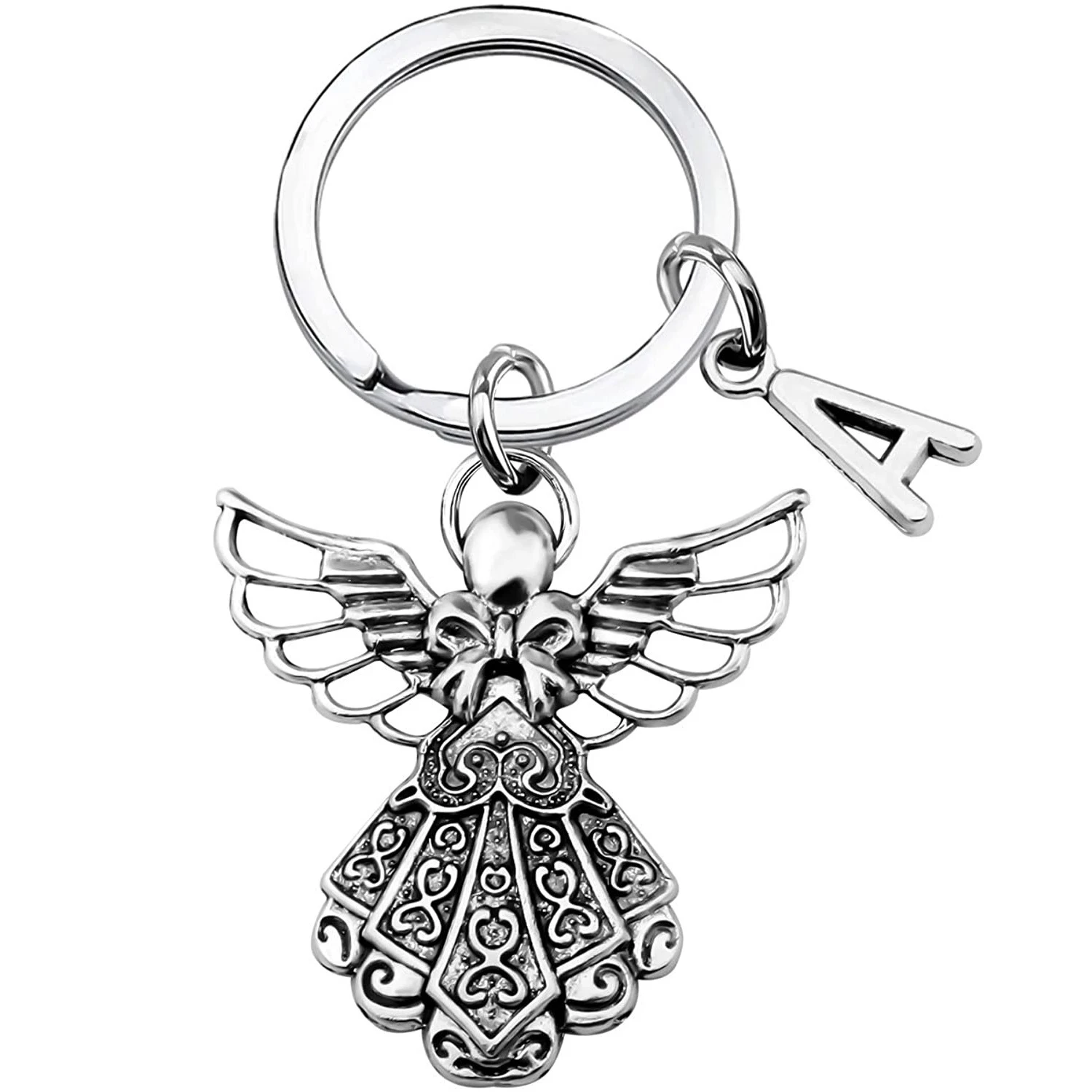 

European And American Gifts 26 English Letters Guardian Angel Wings Bow Gifts For Various Occasions Keychains