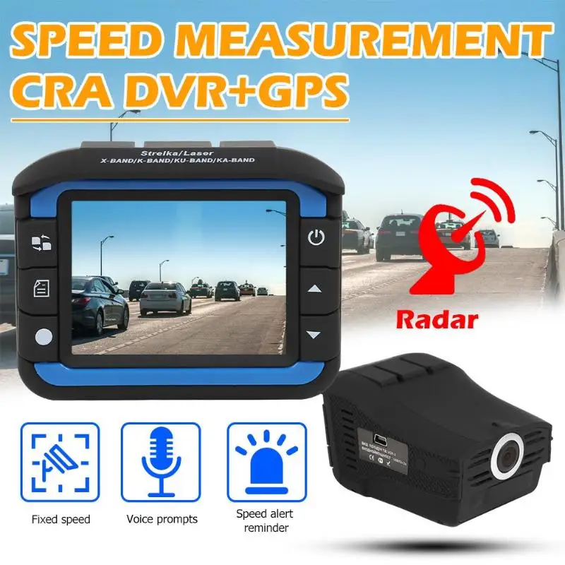 

VGR1/3-S Car DVR Camera Dash Cam Fixed Speed Measurement Mobile Velocimetry GPS Radar Detector X K Ka Band Russian Version