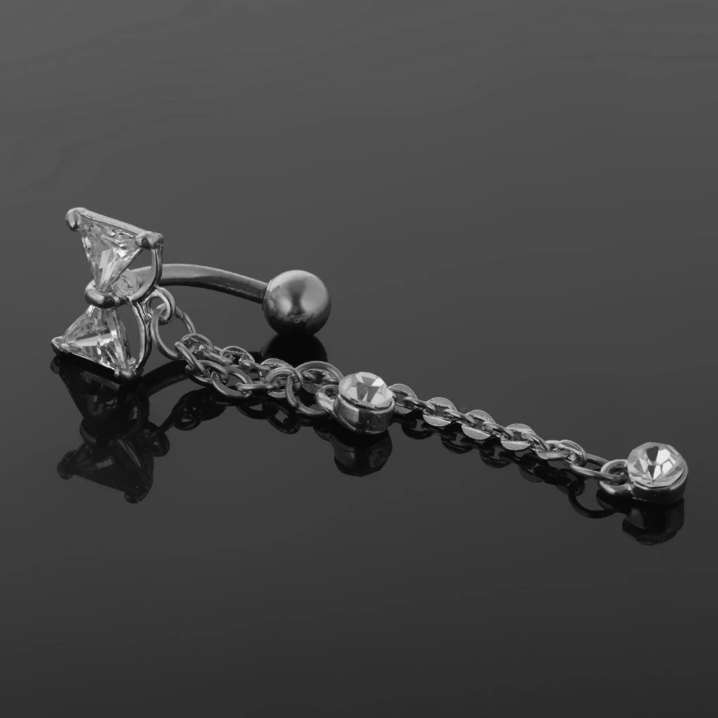 Belly Button Rings Gold silver color Bow tie Navel Rings Nombril Knot Bellys Body Piercing Jewelry