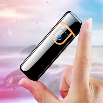 

New Touch Screen Sensor Cigarette Lighter Compact Smart Sensor USB Charging Lighters Tungsten Flameless Premium Lighter