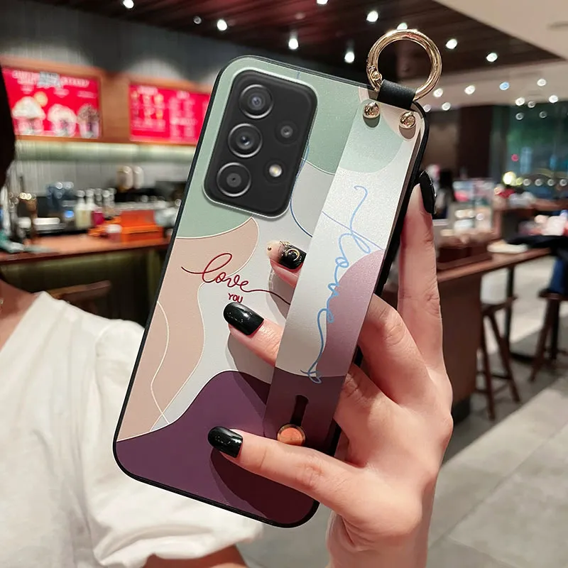 SoCouple Case For Samsung S23 S24 S22 S21 Plus Ultra S20 FE A52 32 72 51 71 12 54 34 21s Note 20 Wrist Strap Phone Holder Case phone case leather phone case phone protector cover