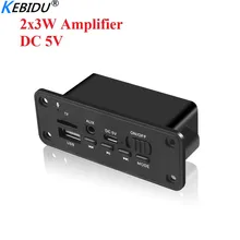 Kebidu 2* 3W усилитель DC 5 в MP3 WMA беспроводной Bluetooth 5,0 декодер плата аудио модуль USB FM TF запись радио AUX вход для автомобиля