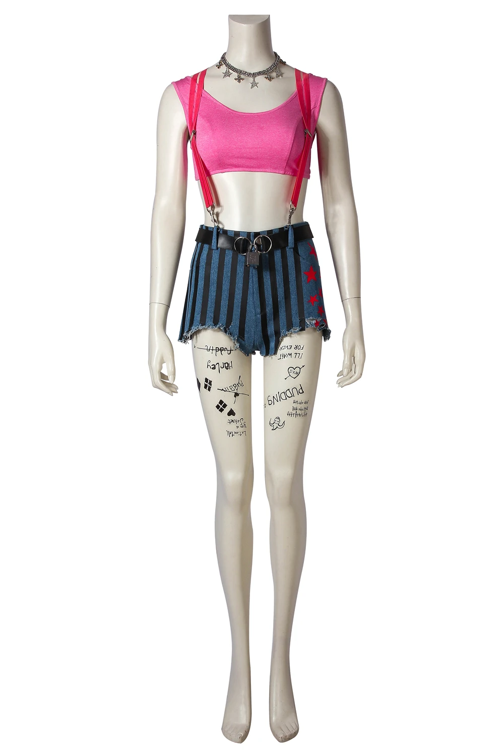 CostumeBuy Бэтмен хищные птицы и Фантастическая эмансипация одного Косплей Harleen Quinzel Quinn Bad Girl Костюм реквизит - Цвет: without coat