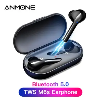 

ANMONE Bluetooth 5.0 Wireless Earphone TWS Sports Earbuds with Charging Box in ear Stereo Ultralight Earpiece for Smartphone