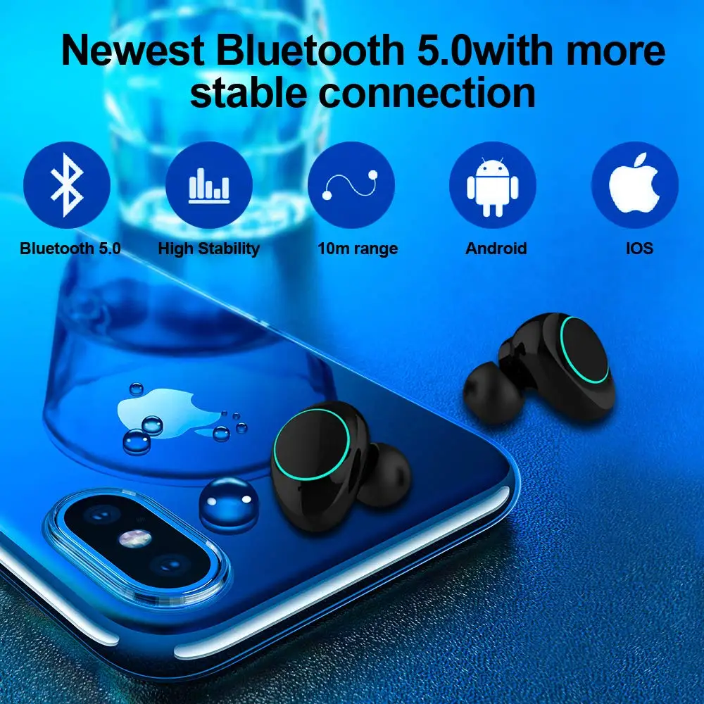Newmsnr I9P сенсорные Bluetooth наушники с отпечатком пальца, HD стерео беспроводные наушники, игровая гарнитура с шумоподавлением