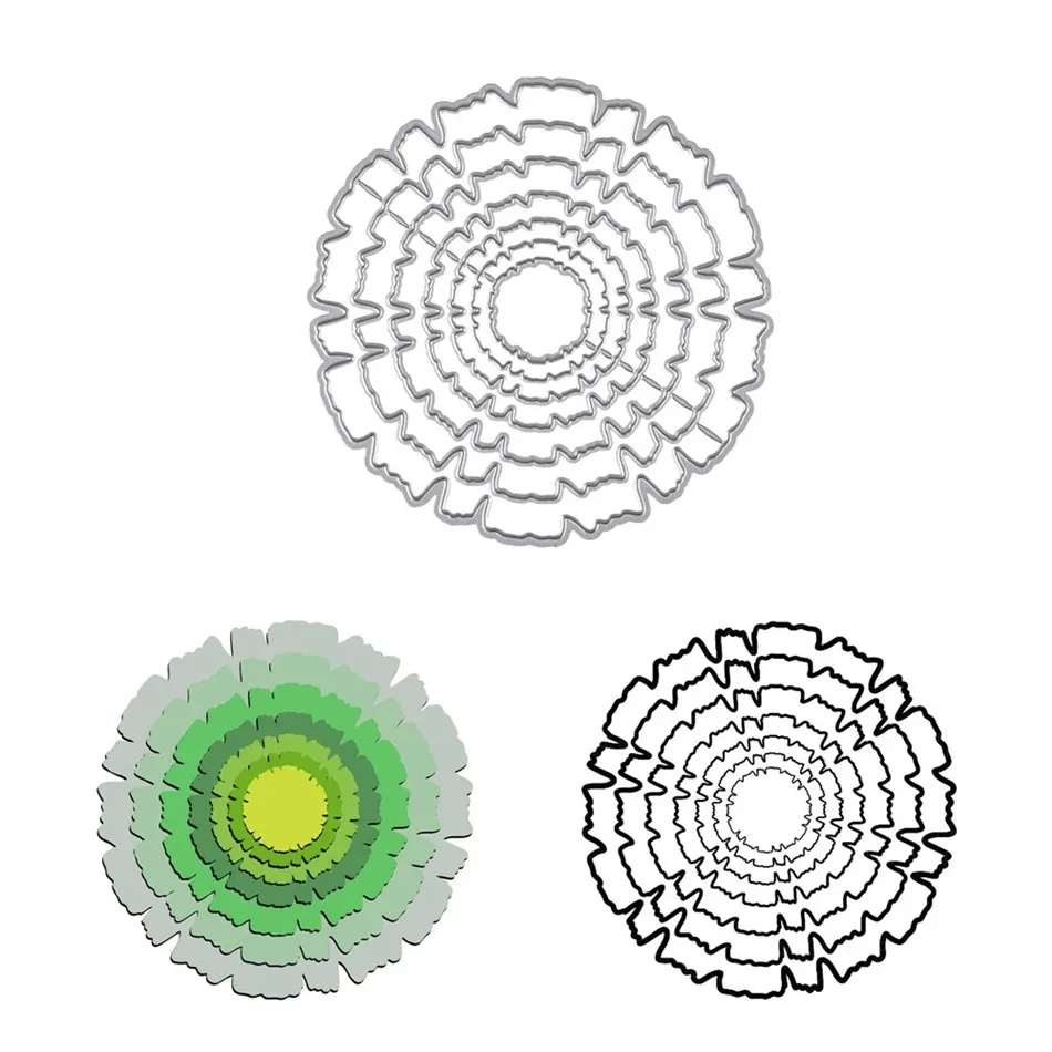 YaMinSanNiO вложенные Цветочные рамки металлические режущие штампы круглый трафарет для DIY скрапбукинга бумага/фото карты тиснение штампы Новинка