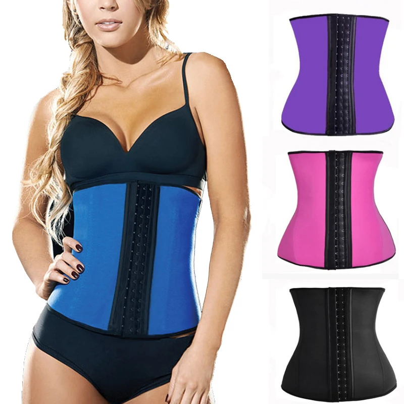 

Large Size Latex Waist Trainer Body Shaper Tummy Control Waist Corset Shape Wear Slimming Belt Faja Modeladora Mujer 4 Colors