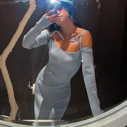 Inverno sexy vestido das mulheres fora do ombro raglan manga elegante férias wear bodycon vestidos mulheres slash neck casual femme vestido