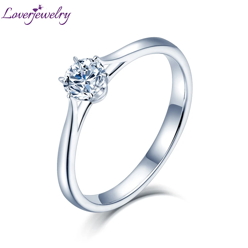 Кольца LOVERJEWELRY 14Kt с муассанитом для женщин круглый натуральный Муассанит