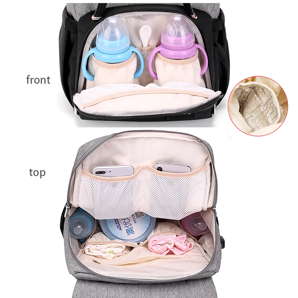 Сумка для подгузников для мамы, модные сумки для подгузников для беременных, сумки для ухода за ребенком с USB, многофункциональный рюкзак для путешествий, для кормления, для коляски