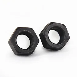 Black Hexagon Hex Nuts Metric M2 M2.5 M3 M4 M5 M6 M8 M10 M12 M14 M16 M18 M20 M22 M24 M27 M30 High Tensile 8.8 Grade Carbon Steel