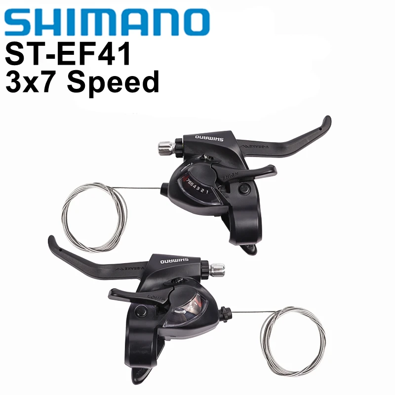 Shimano-Tourney ST-EF41自転車用シフトレバー,3x7スピード,マウンテン