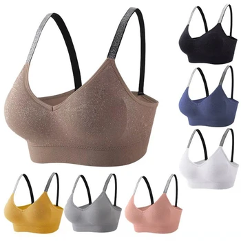 

Vogue Sporty Invisible Push Up Bra Solid Top Sexy Seamless Bralette Chest Tops Wire Free Brassiere Women Lingerie