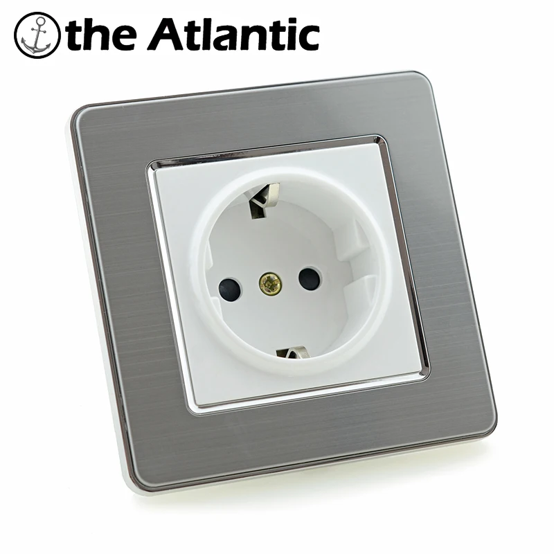 Atlectric ЕС/DE/RU стандартная заземляющая розетка 146 мм* 86 мм штепсельная розетка электрическая розетка из нержавеющей стали