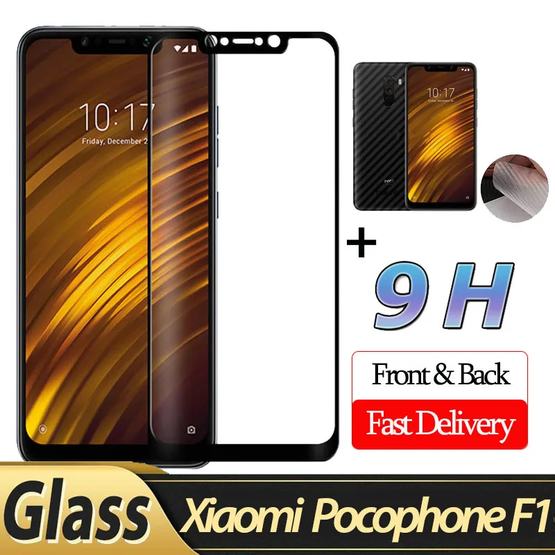 

2-in-1 Front Glass + Back Film Xiaomi Pocophone F1 3D Glass Pocophone F1 Screen Protector xiaomi pocophone f1 protective glass