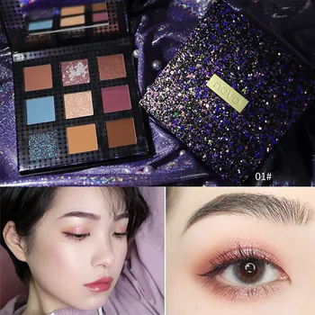 

Eyeshadow palletei Easy to Wearfull professional 9 Color Eye Shadow Dish Euramerican Eye Shadow Bead Smooth Matte Y821