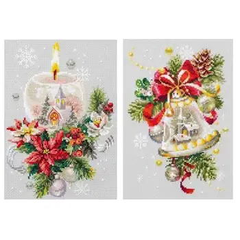 

Christmas candle bells patterns Counted Cross Stitch 11CT 14CT 18CT DIY Chinese Cross Stitch Kits Embroidery Needlework Sets