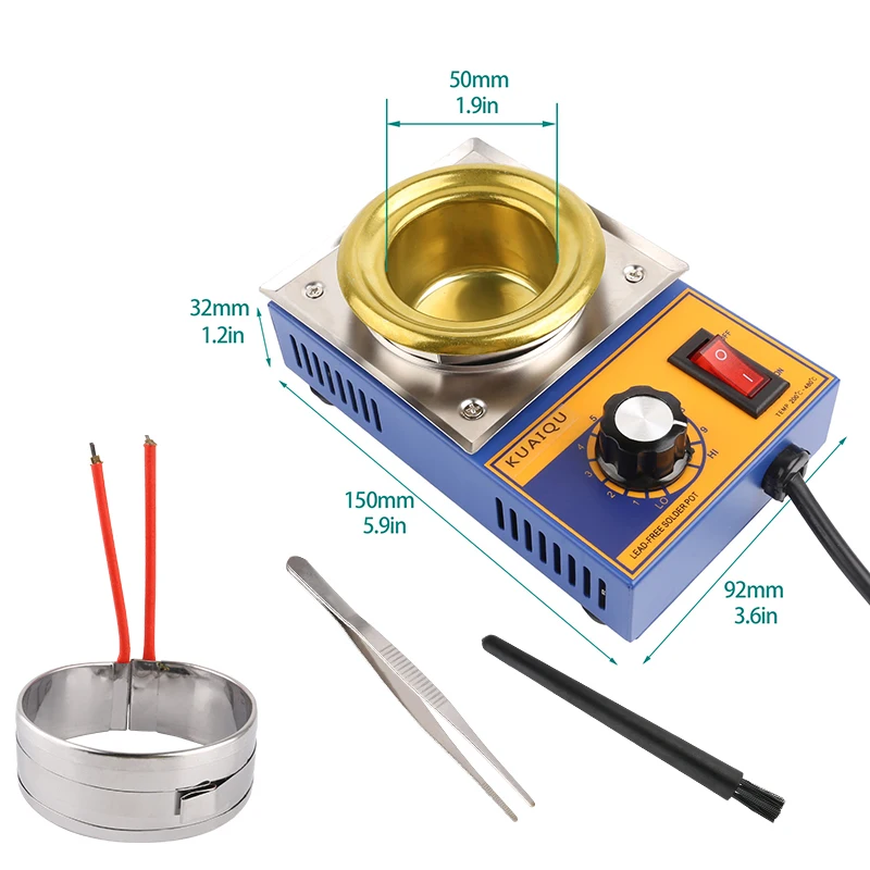 electric solder 300W Portable Solder Pot Tin Melting Furnace Handheld Adjustable Temperature Control Desoldering Bath Tool 200-480 Celsius soldering irons & stations Welding Equipment