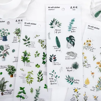 

1 Sheet PVC Cute Plant Flower Sticker Kawaii Decorative Adhesive Sticker Diary Scrapbooking Stick Label Stationery