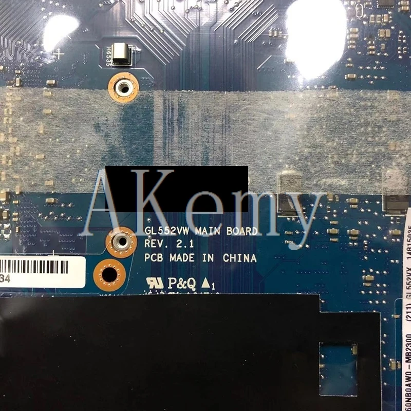 GL552VX Motherboard For Asus ROG ZX50V GL552V GL552VX Laptop motherboard GL552VW REV 2.1 Mainboard I5-6300HQ GTX950M/GTX960M